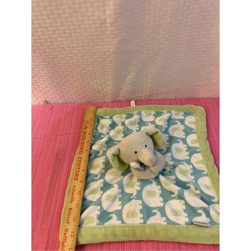 Carters elephant blanket blue‎ green 2016 replacement 13x13